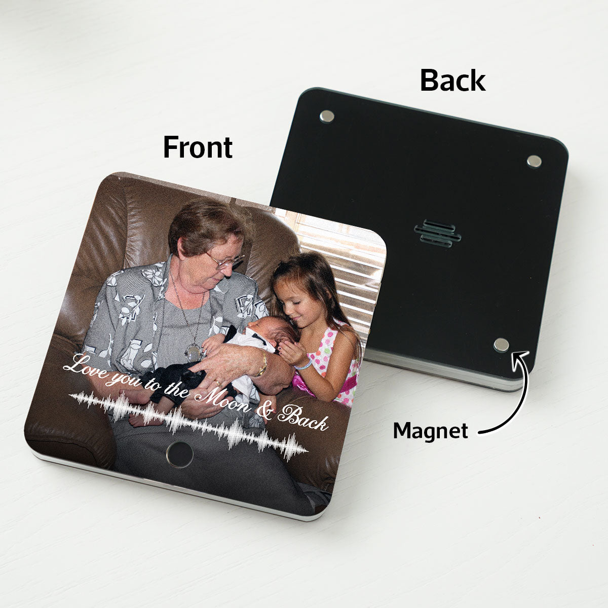 Custom Photo & Voice Record Memo Unique Keepsake Personalized Music Fridge Magnet