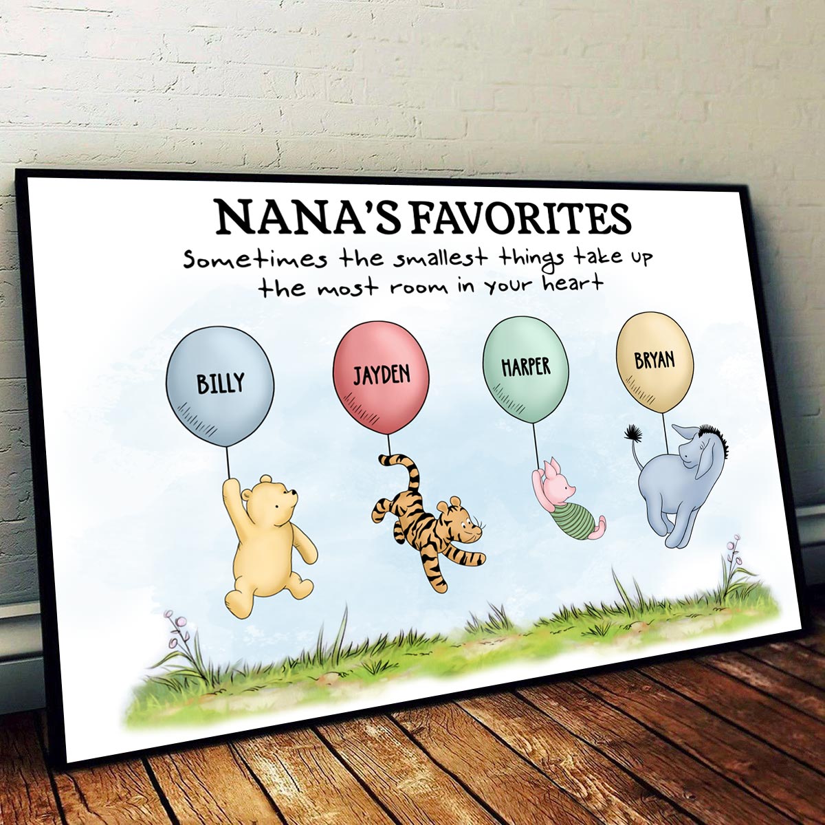 Small Things Take Up The Most Room In Heart Grandma‘s Favorites Cute Characters Personalized Horizontal Poster