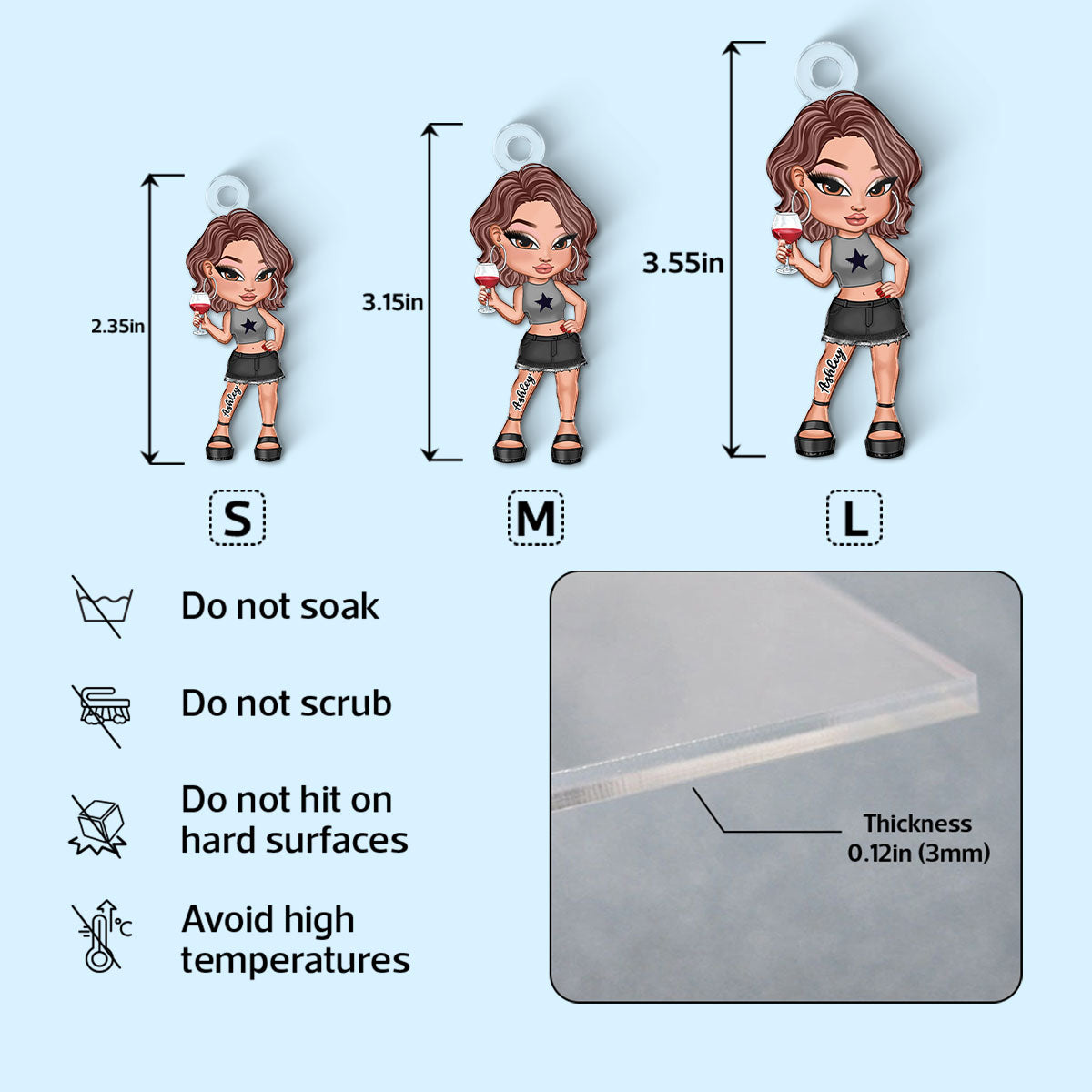Y2K Fashion Girl Personalized Acrylic Keychain