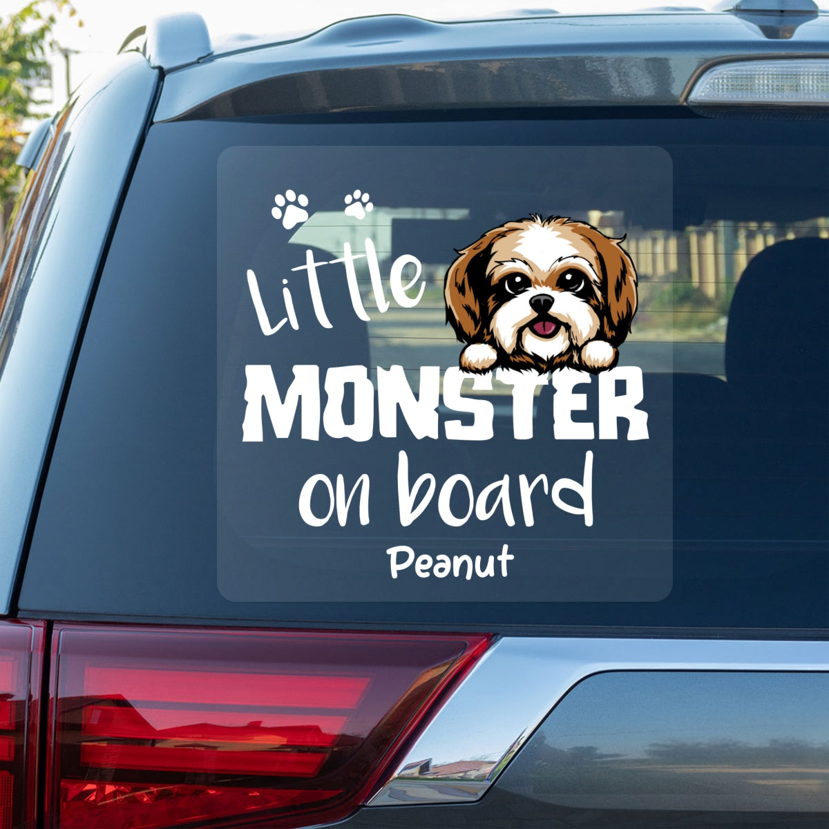 Little Monsters On Board Dog Cat Lover Personalized Car Decal