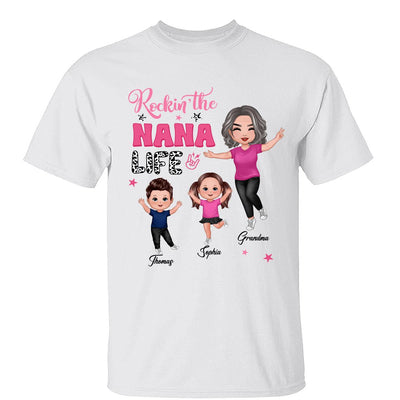 Rockin‘ Grandma Life Pink Leopard Happy Doll Personalized Shirt
