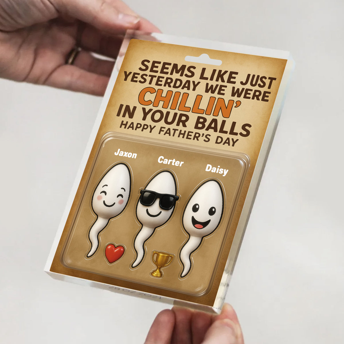 Seems Like We Were Chilling in your Balls Just Yesterday Dad, Customer Figure Personalized Acrylic Block Plaque, Father's Day Gift for Dad, Gift for Husband