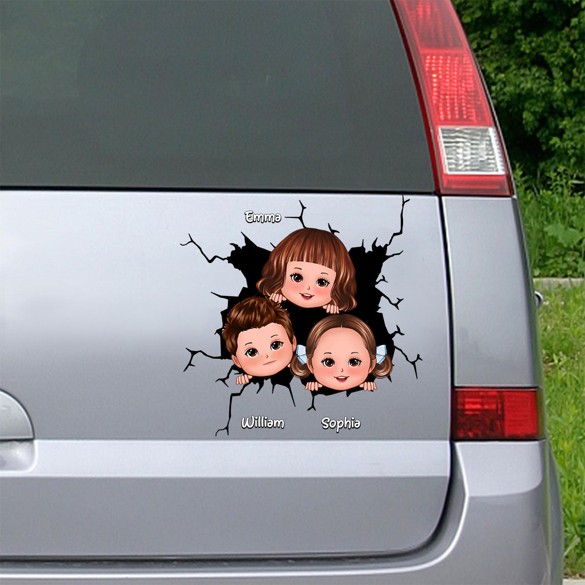 Cute Kids Decor On Car Fridge Window Personalized Decal