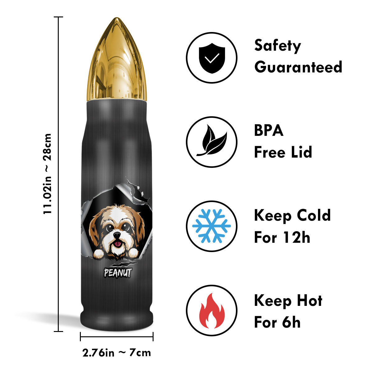 Unique Gift For Dog Lover Peeking Dog Ragged Hole Torn Personalized Bullet Tumbler