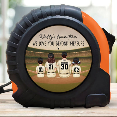 Retro Vintage Baseball Daddy's Dream Team Personalized Tape Measure, Father's Day Gift For Dad