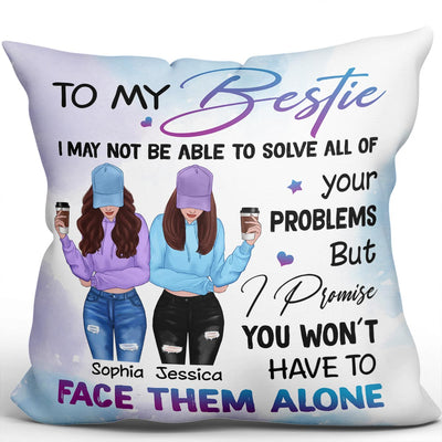 Front View Besties To My Bestie Gift For Best Friends Personalized Pillow