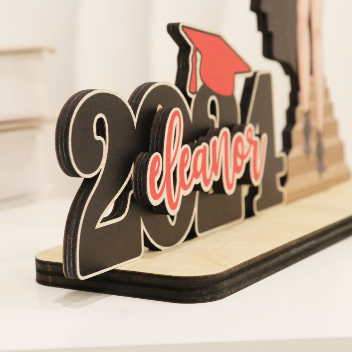 Graduation Gift Graduate Senior Back View Class Of 2024 Personalized Standing Wooden Plaque