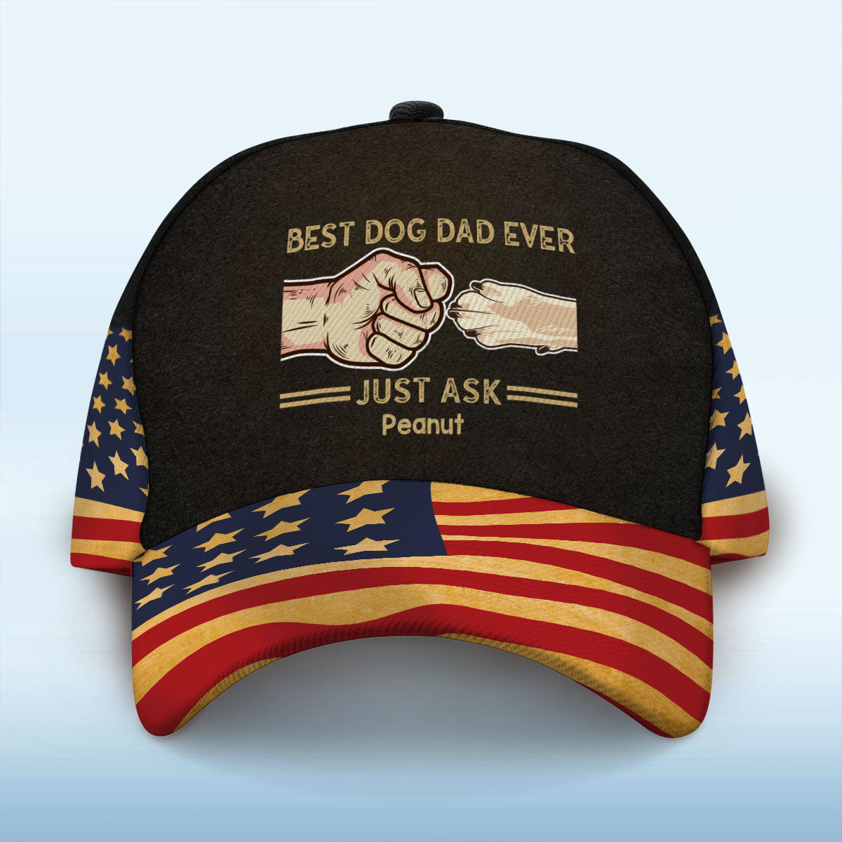 Best Dog Dad Ever Nation Flag Personalized Classic Cap, Father's Day Gift For Dog Dad
