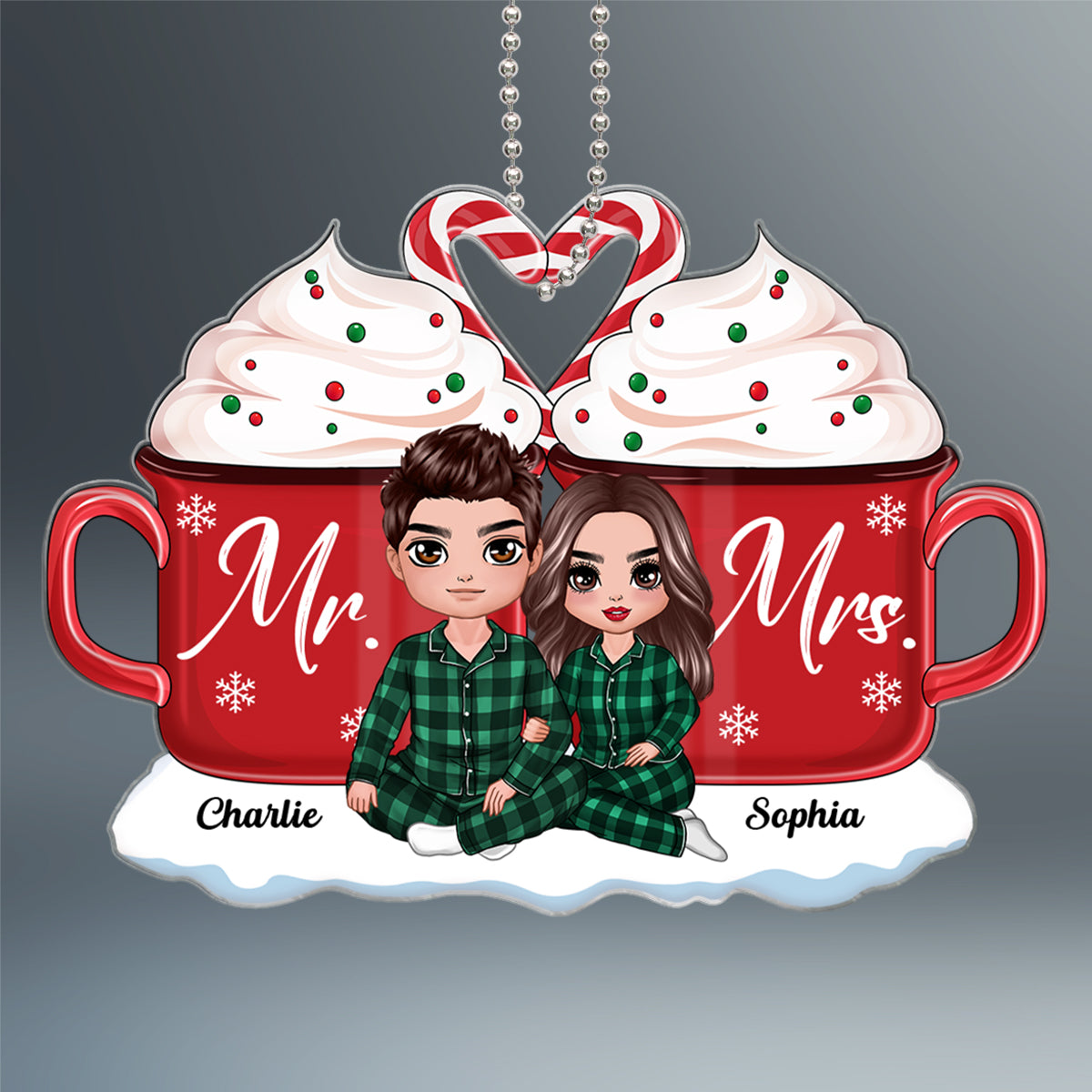 Hot Cocoa Cozy Christmas Gift For Couple Personalized Acrylic Ornament