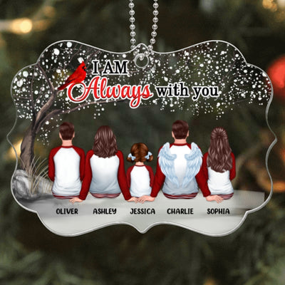 Pajamas Family Sitting Blossom Tree Personalized Acrylic Ornament