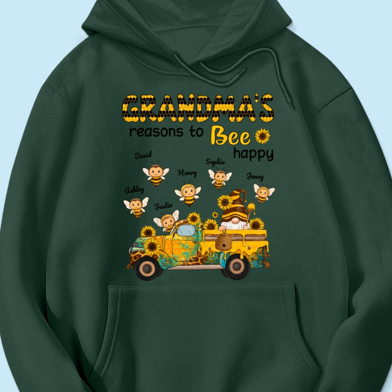 Gnome Grandma's Reasons to be Happy Personalized Sweatshirt, Cozy Fall Sweatshirt for Grandma