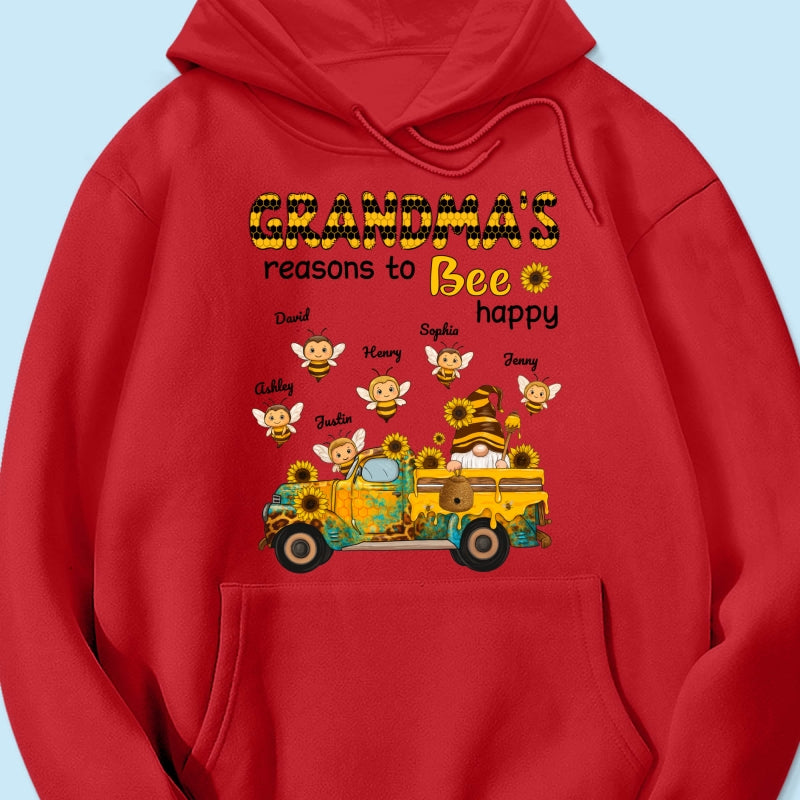 Gnome Grandma's Reasons to be Happy Personalized Sweatshirt, Cozy Fall Sweatshirt for Grandma