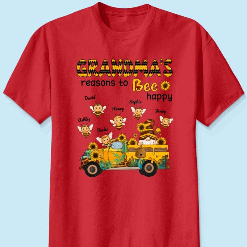 Gnome Grandma's Reasons to be Happy Personalized Sweatshirt, Cozy Fall Sweatshirt for Grandma