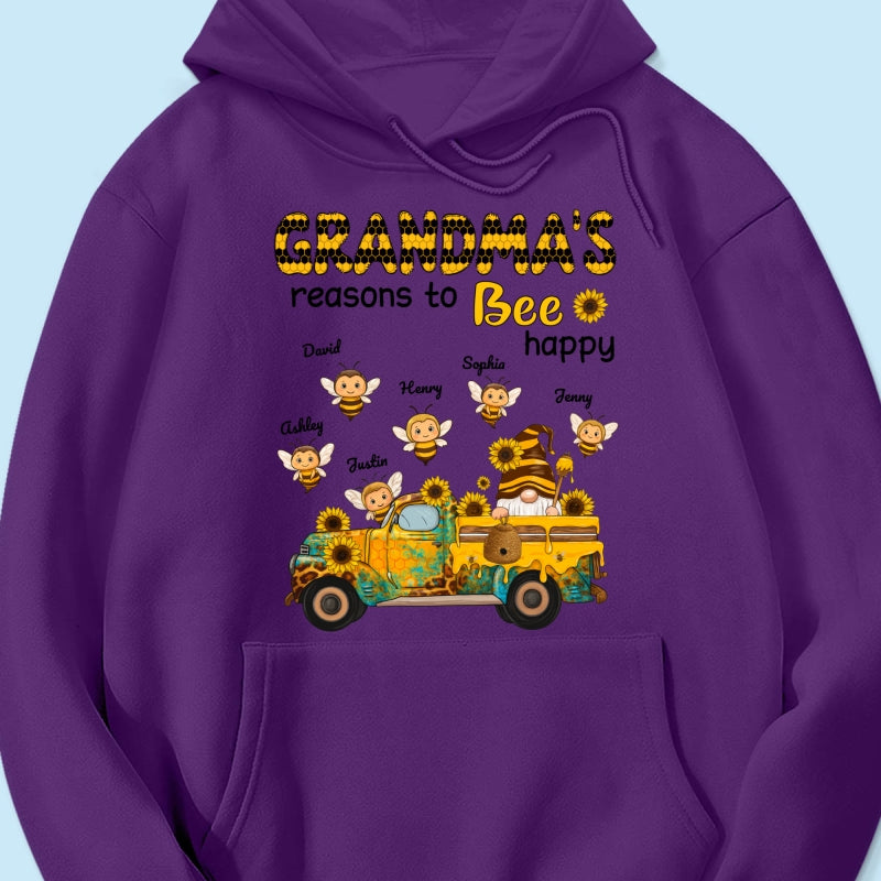 Gnome Grandma's Reasons to be Happy Personalized Sweatshirt, Cozy Fall Sweatshirt for Grandma