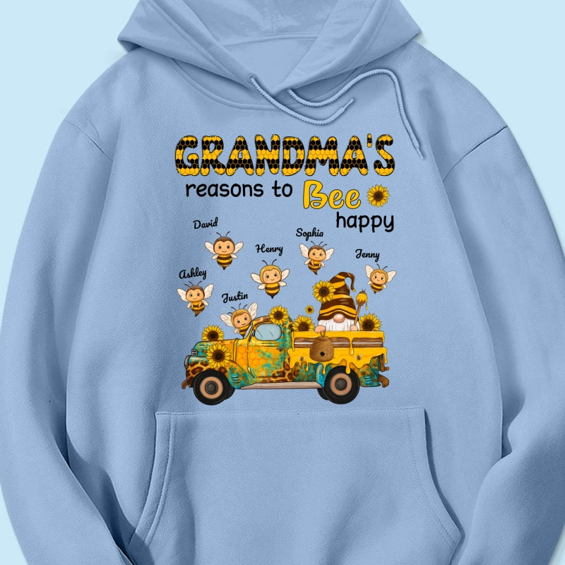 Gnome Grandma's Reasons to be Happy Personalized Sweatshirt, Cozy Fall Sweatshirt for Grandma