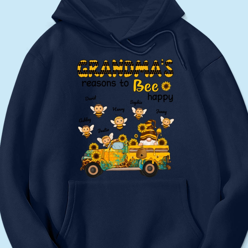 Gnome Grandma's Reasons to be Happy Personalized Sweatshirt, Cozy Fall Sweatshirt for Grandma