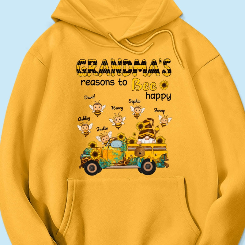 Gnome Grandma's Reasons to be Happy Personalized Sweatshirt, Cozy Fall Sweatshirt for Grandma