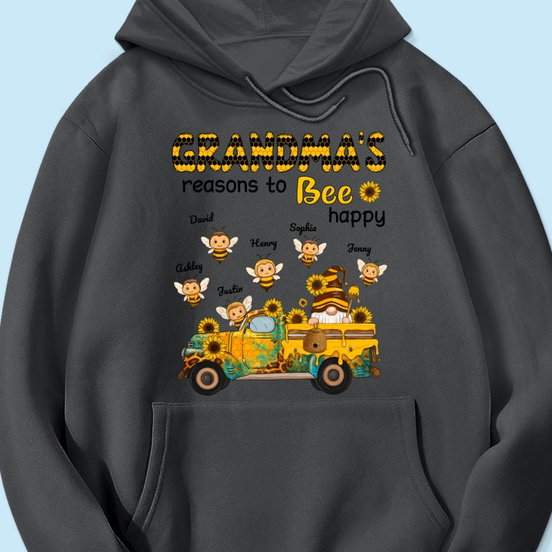 Gnome Grandma's Reasons to be Happy Personalized Sweatshirt, Cozy Fall Sweatshirt for Grandma