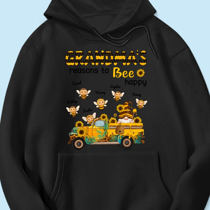 Gnome Grandma's Reasons to be Happy Personalized Sweatshirt, Cozy Fall Sweatshirt for Grandma