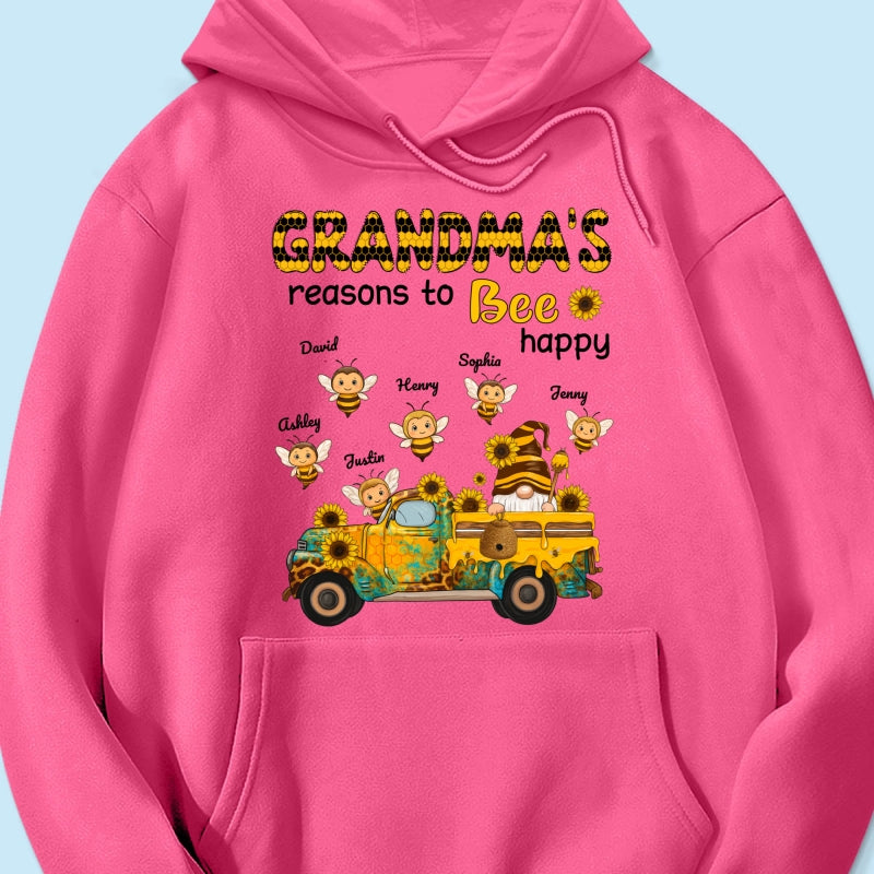 Gnome Grandma's Reasons to be Happy Personalized Sweatshirt, Cozy Fall Sweatshirt for Grandma