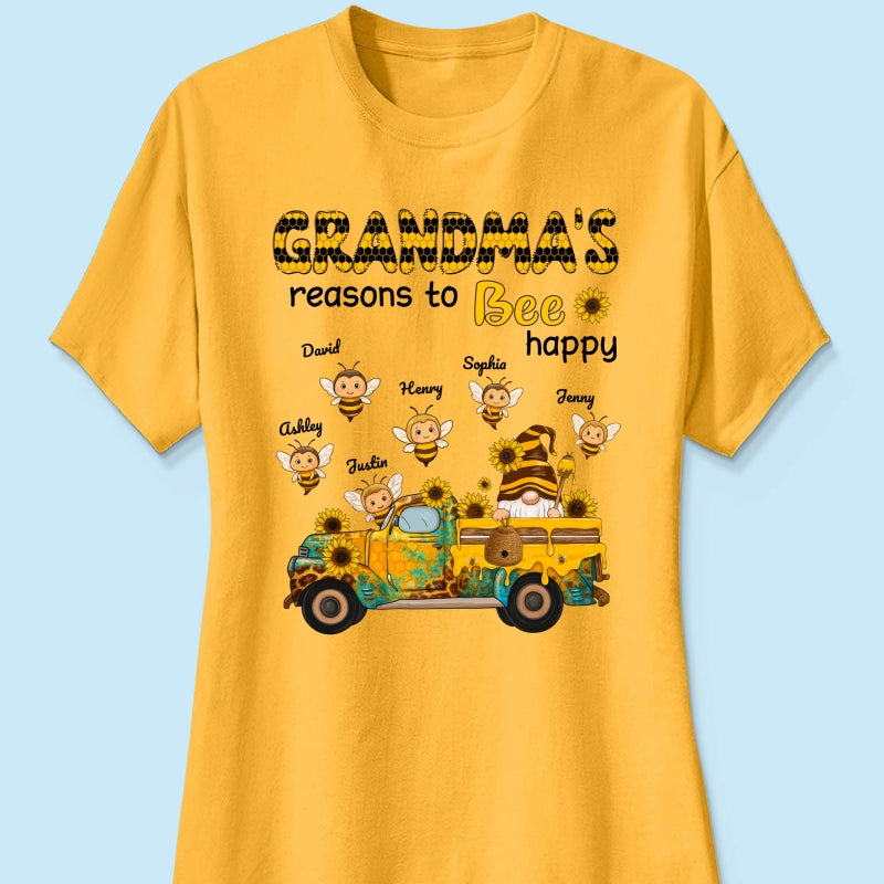 Gnome Grandma's Reasons to be Happy Personalized Sweatshirt, Cozy Fall Sweatshirt for Grandma