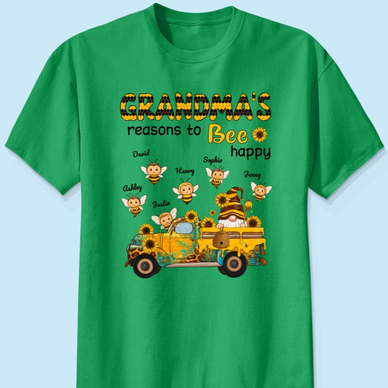 Gnome Grandma's Reasons to be Happy Personalized Sweatshirt, Cozy Fall Sweatshirt for Grandma