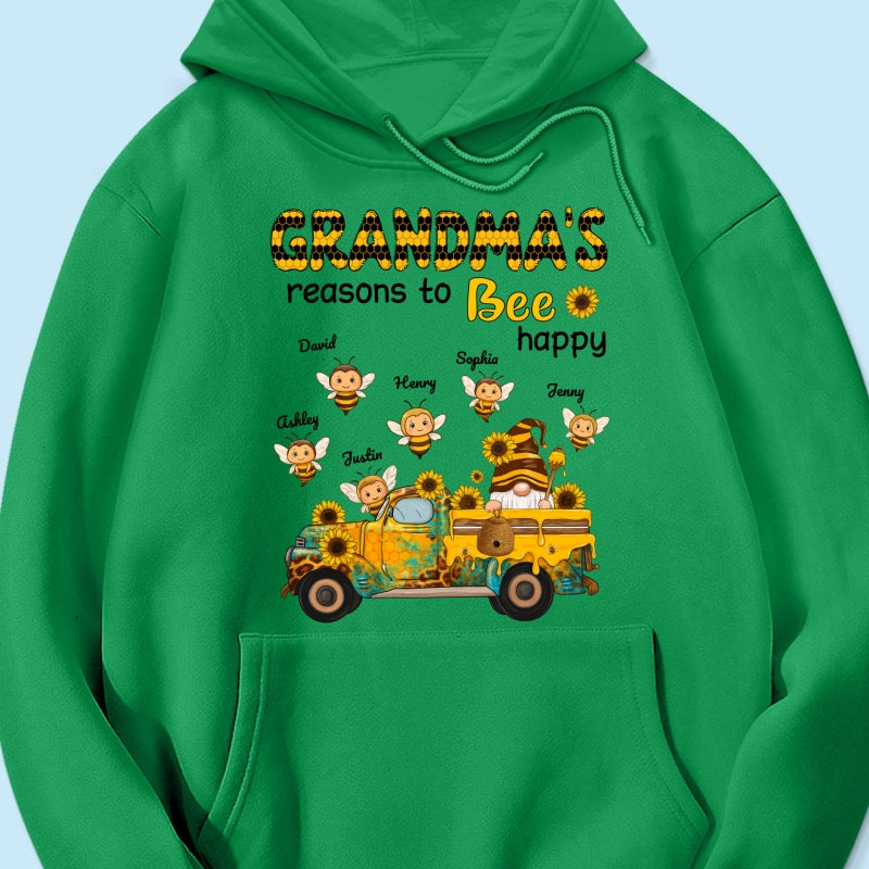 Gnome Grandma's Reasons to be Happy Personalized Sweatshirt, Cozy Fall Sweatshirt for Grandma