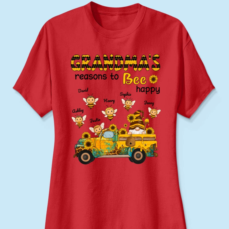 Gnome Grandma's Reasons to be Happy Personalized Sweatshirt, Cozy Fall Sweatshirt for Grandma