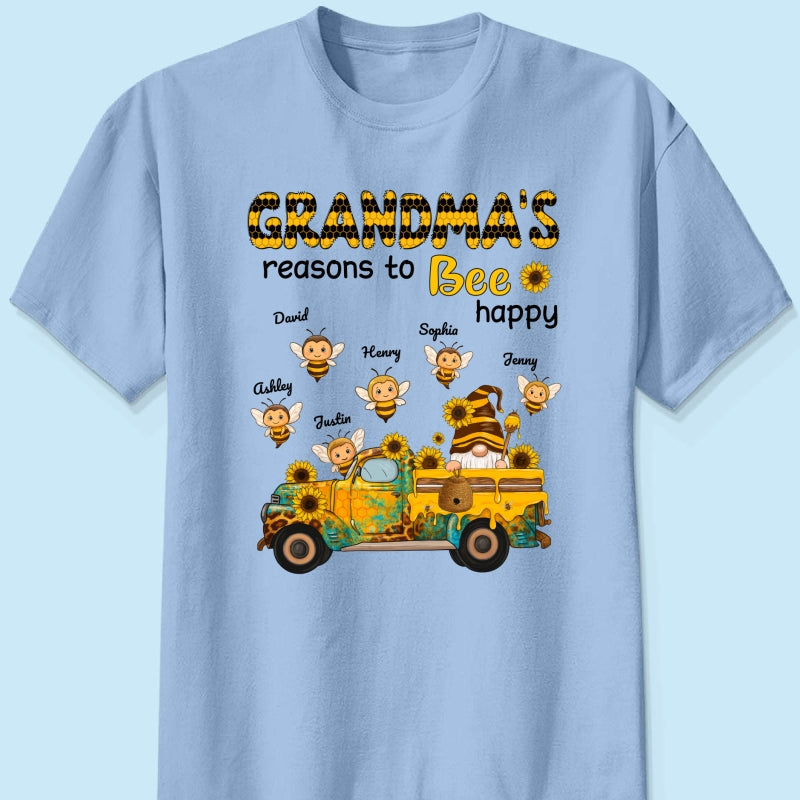 Gnome Grandma's Reasons to be Happy Personalized Sweatshirt, Cozy Fall Sweatshirt for Grandma