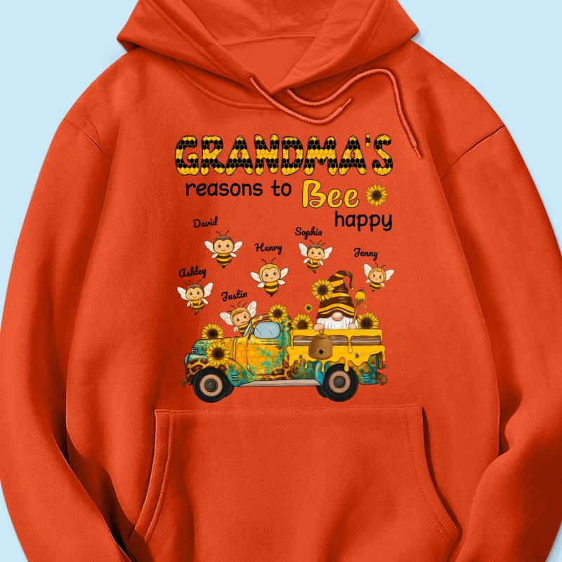 Gnome Grandma's Reasons to be Happy Personalized Sweatshirt, Cozy Fall Sweatshirt for Grandma
