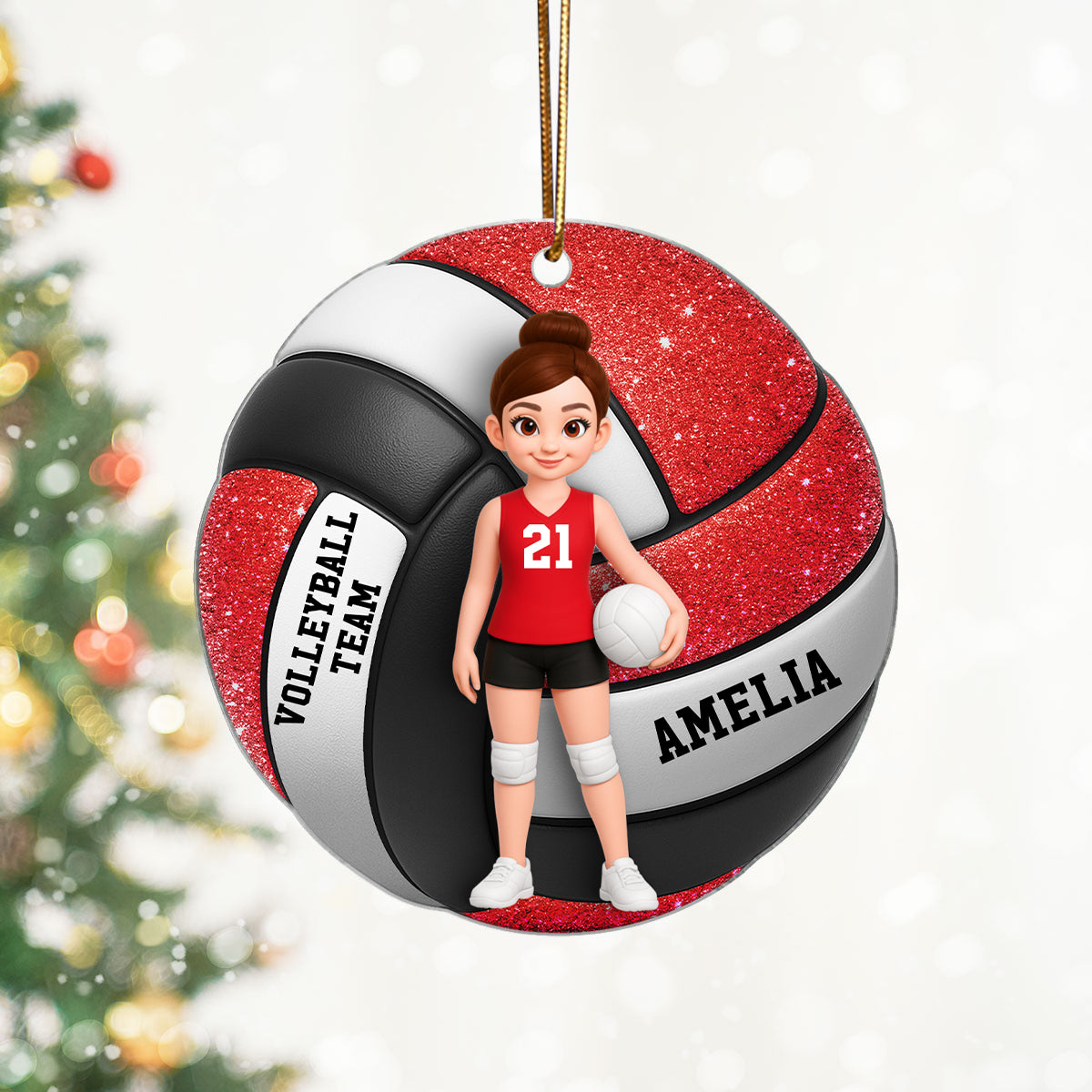 Volleyball Girl 3D Effect - Personalized Acrylic Ornament