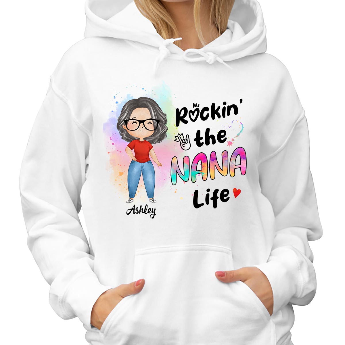 Rockin‘ Grandma Life New Style Watercolor Personalized Shirt