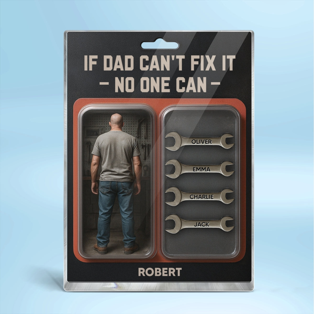 Garage DIY Mechanic Dad Grandpa Father's Day Gift Figure Style Personalized Acrylic Block Plaque