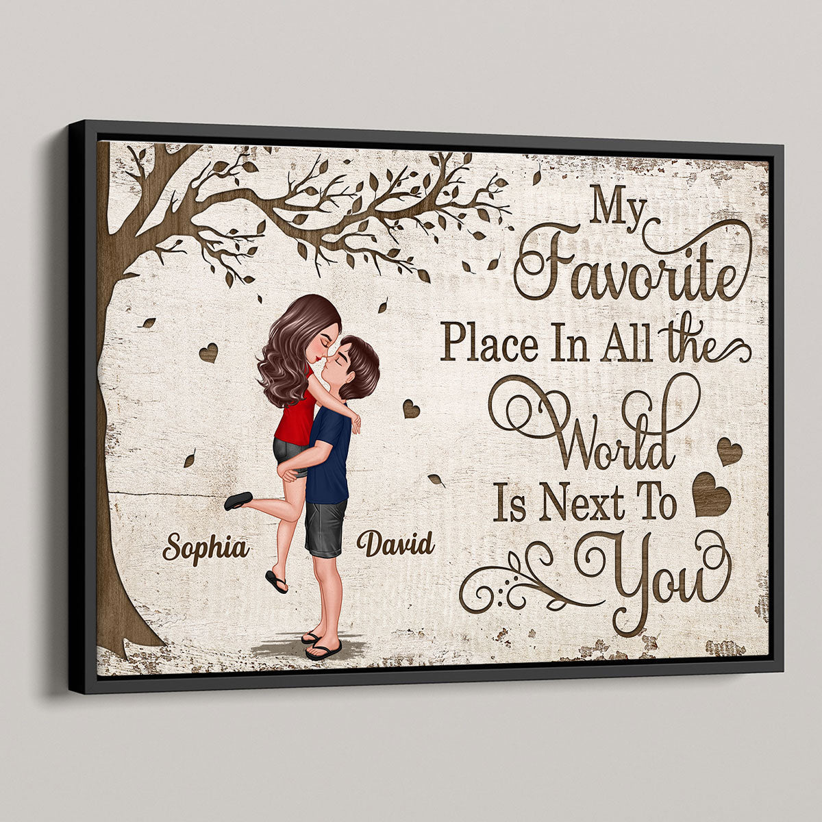 Favorite Place In The World Couple Hugging Kissing Summer Personalized Poster