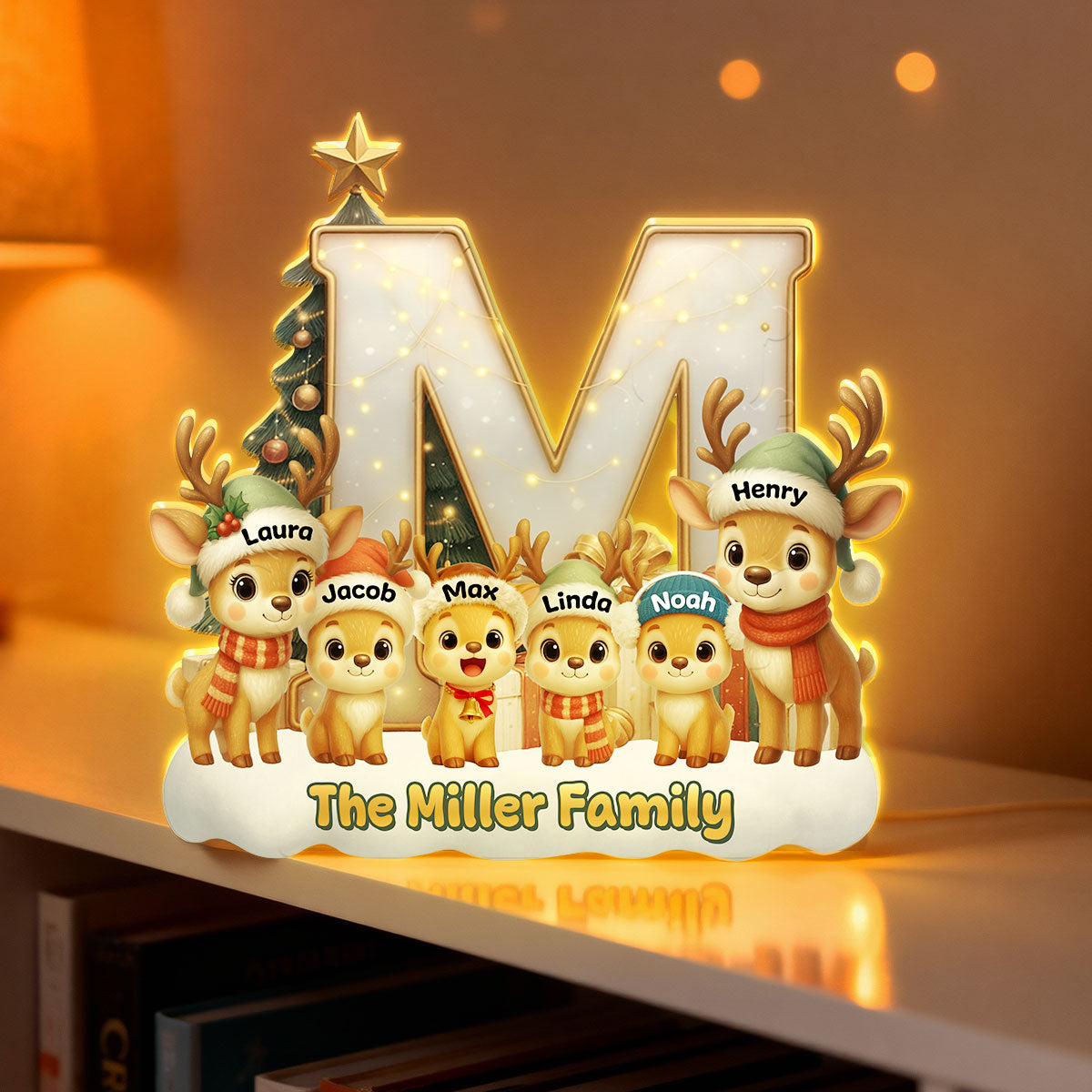 Family Initial Letter - Personalized Light Box - Heartwarming Christmas Decor, Gift for Family, Wife, Husband