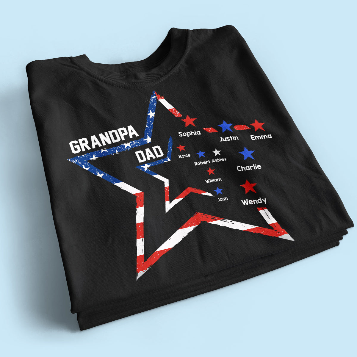 4th of July Dad Papa Grandpa Stars In Star Personalized Shirt