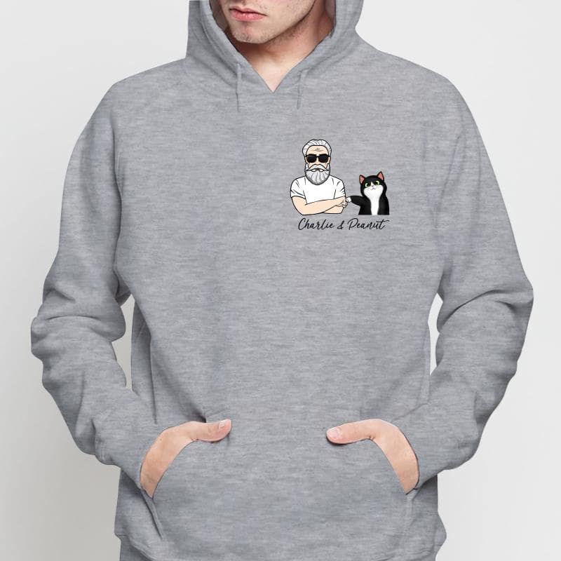 Cat Dad And Cat Punch Hands Pocket Personalized Shirt