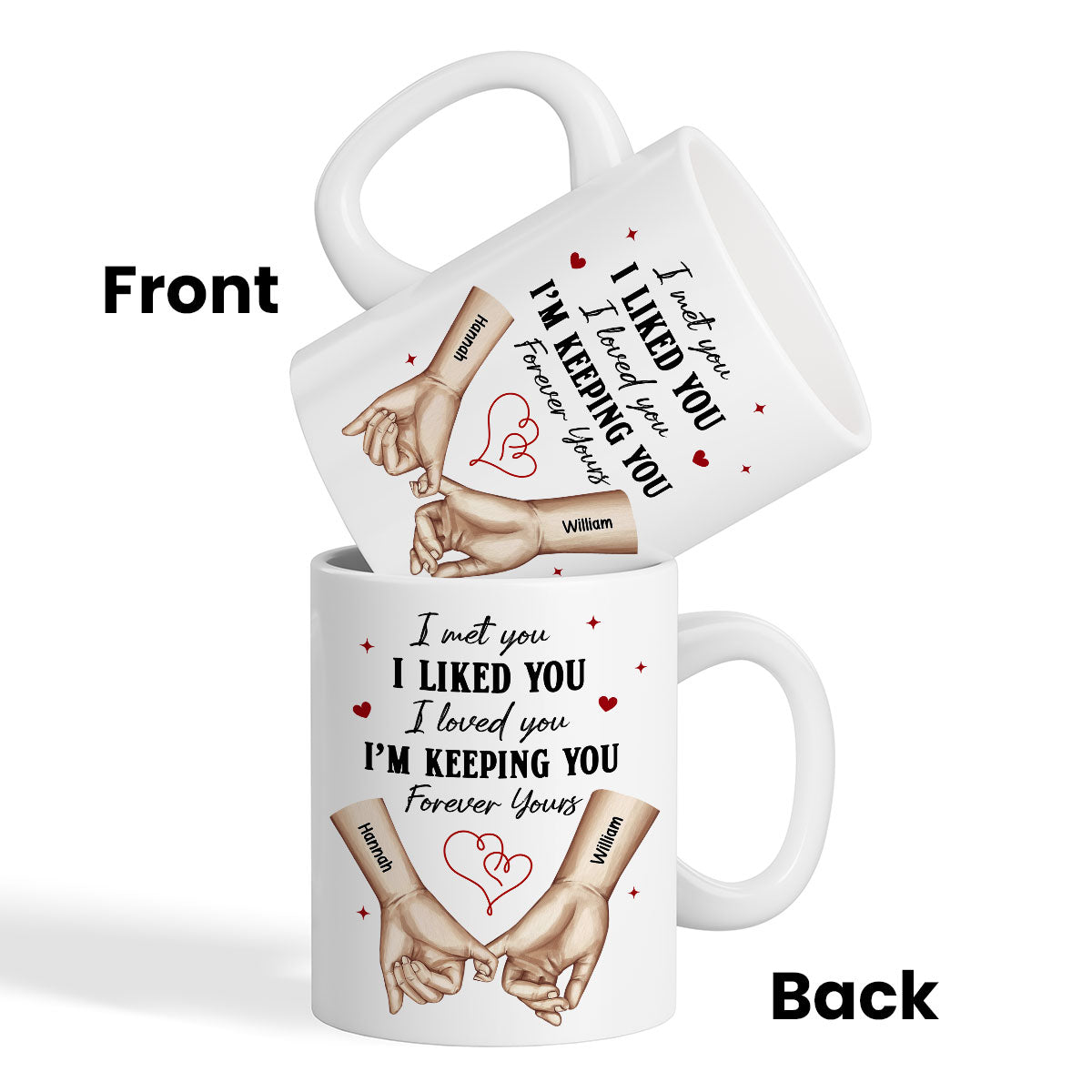 Personalized Couple Pinky Promise Hands,  Gift, Anniversary Gift for Couples
