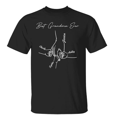 Best Dad Mom Grandma Grandpa Ever Hands Outline Personalized Shirt