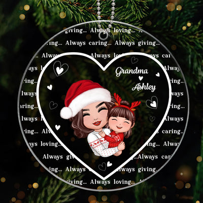 Always Caring Always Giving Grandma Always Loving Personalized Acrylic Ornament