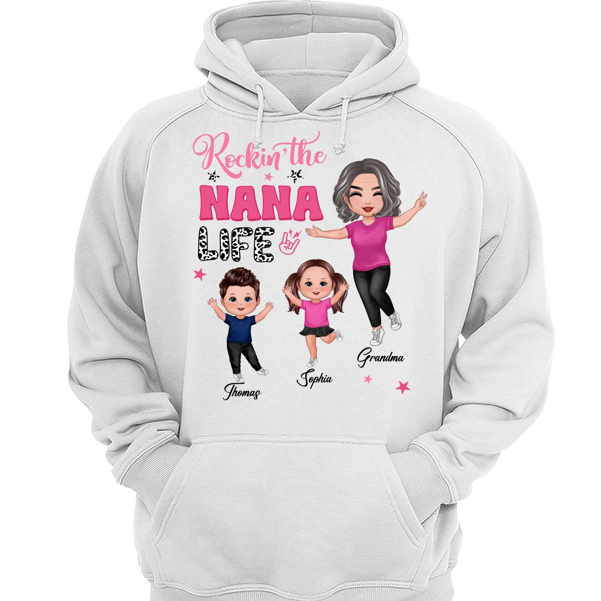 Rockin‘ Grandma Life Pink Leopard Happy Doll Personalized Shirt
