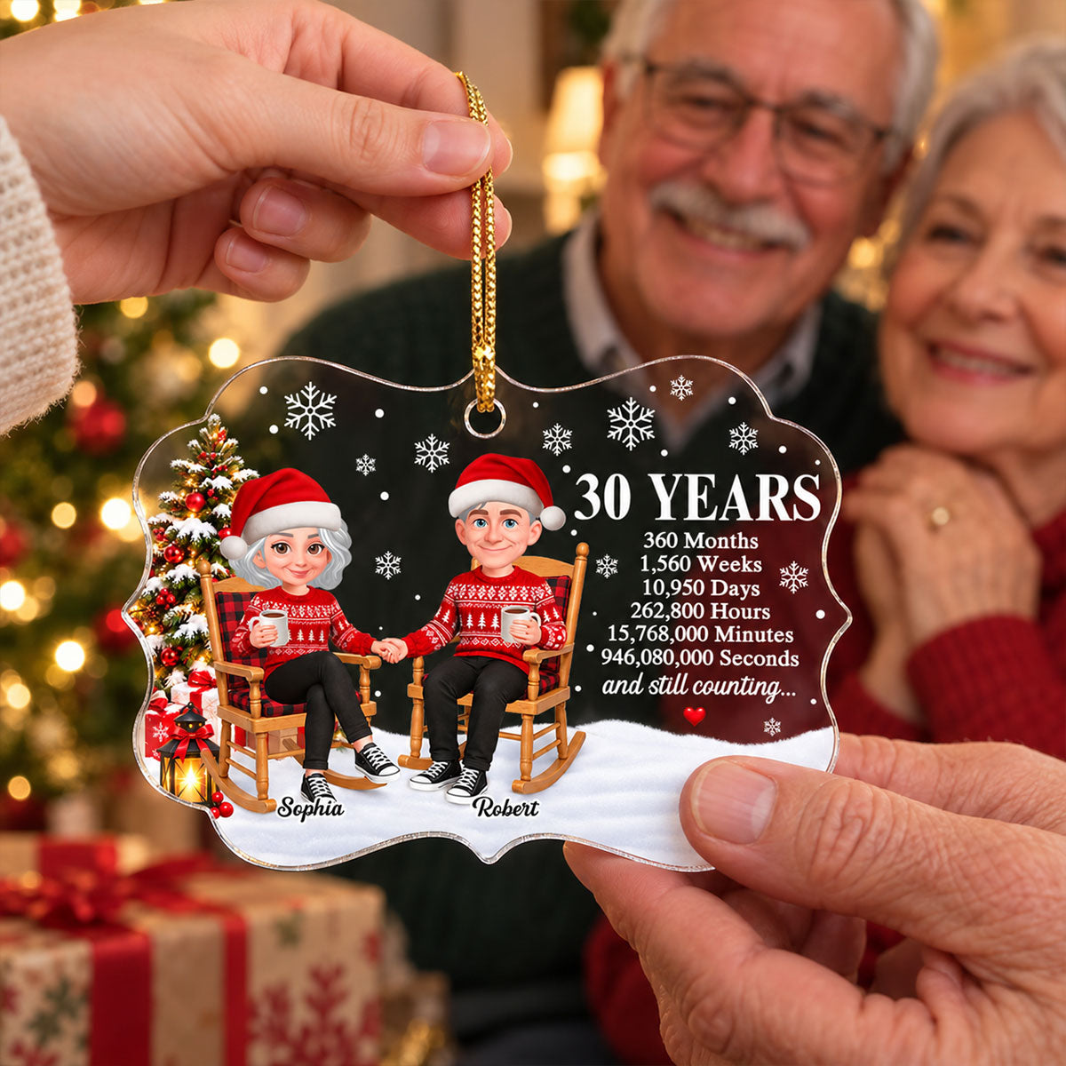 30 40 50 Years & Still Counting - Personalized Acrylic Ornament - Christmas Gift For Wife Husband Dad Mom