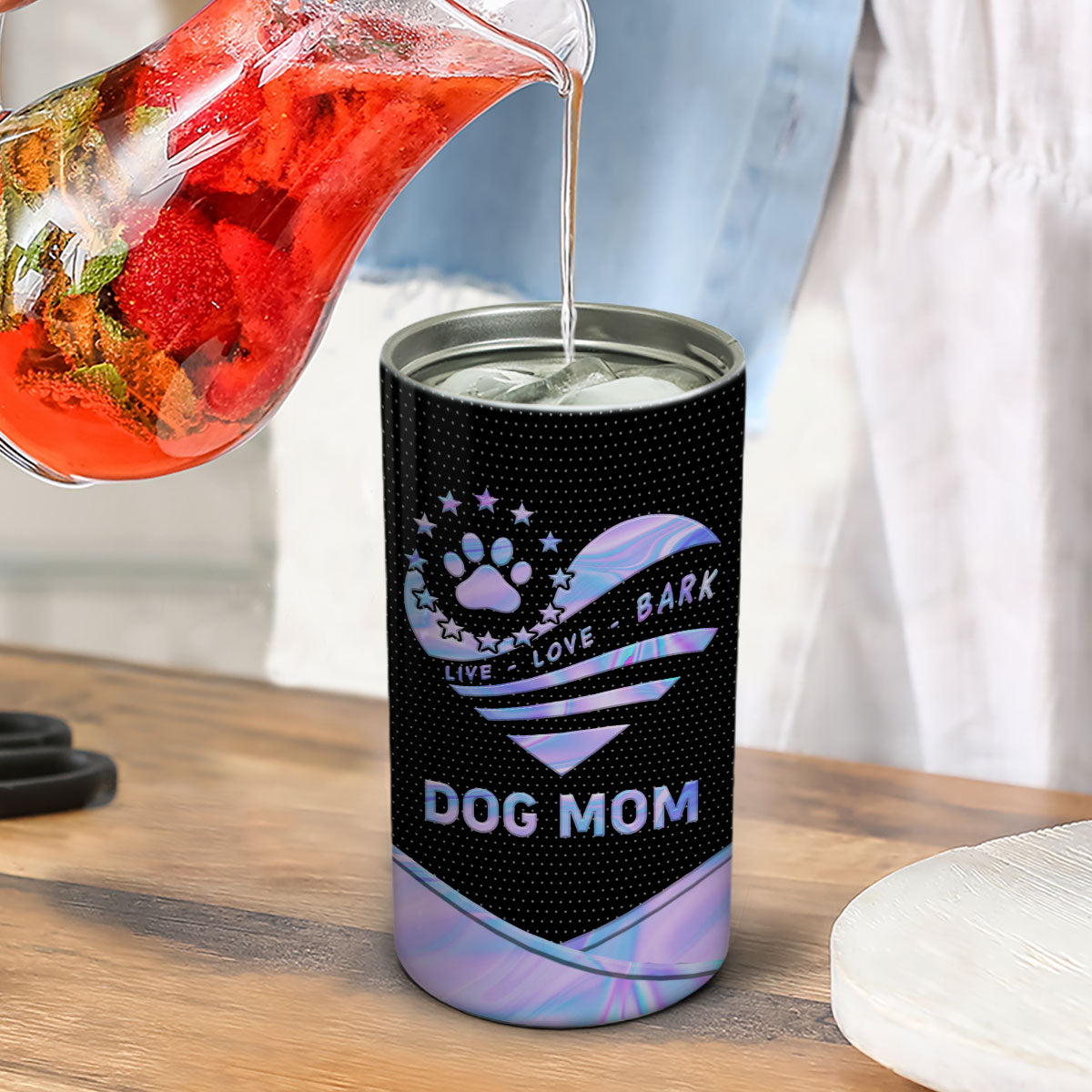 Dog Mom Galaxy Texture Multiple Use Personalized 4 In 1 Can Cooler