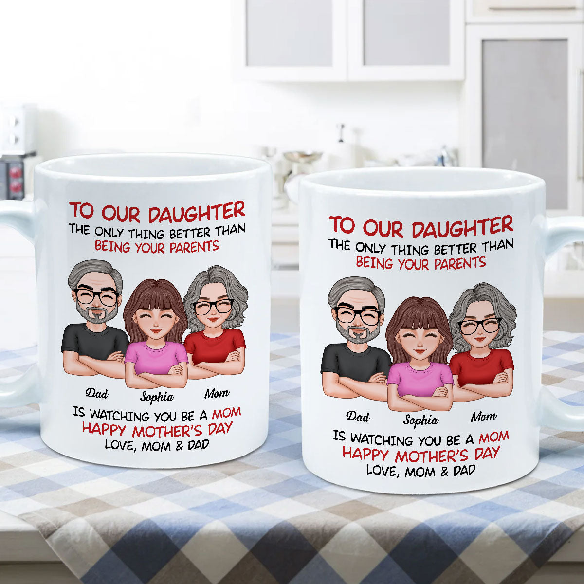 To Our Daughter From Parents Happy Mother‘s Day Personalized Mug