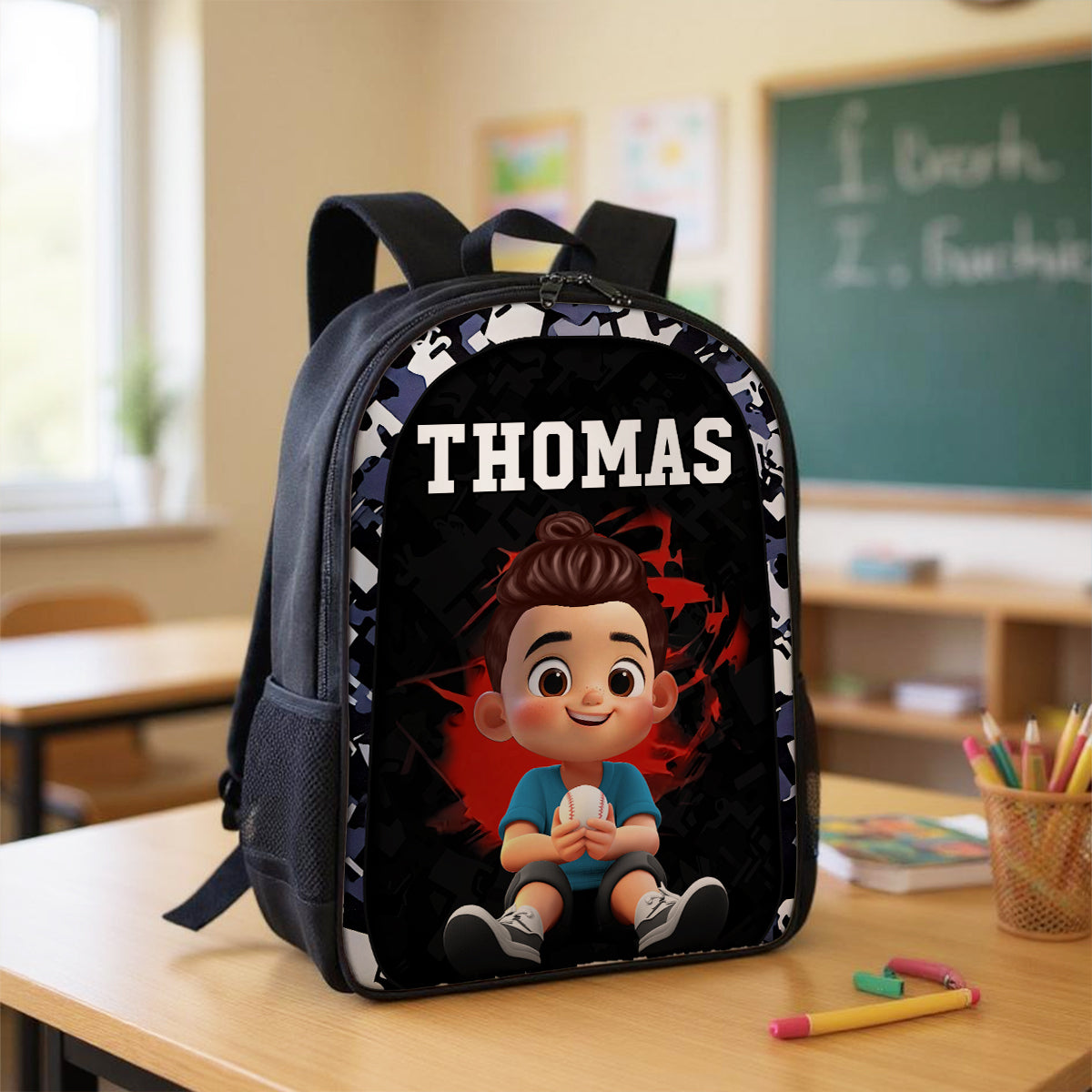 Sports Backpack for School Boy Girl, Custom Back to School Kids Backpack