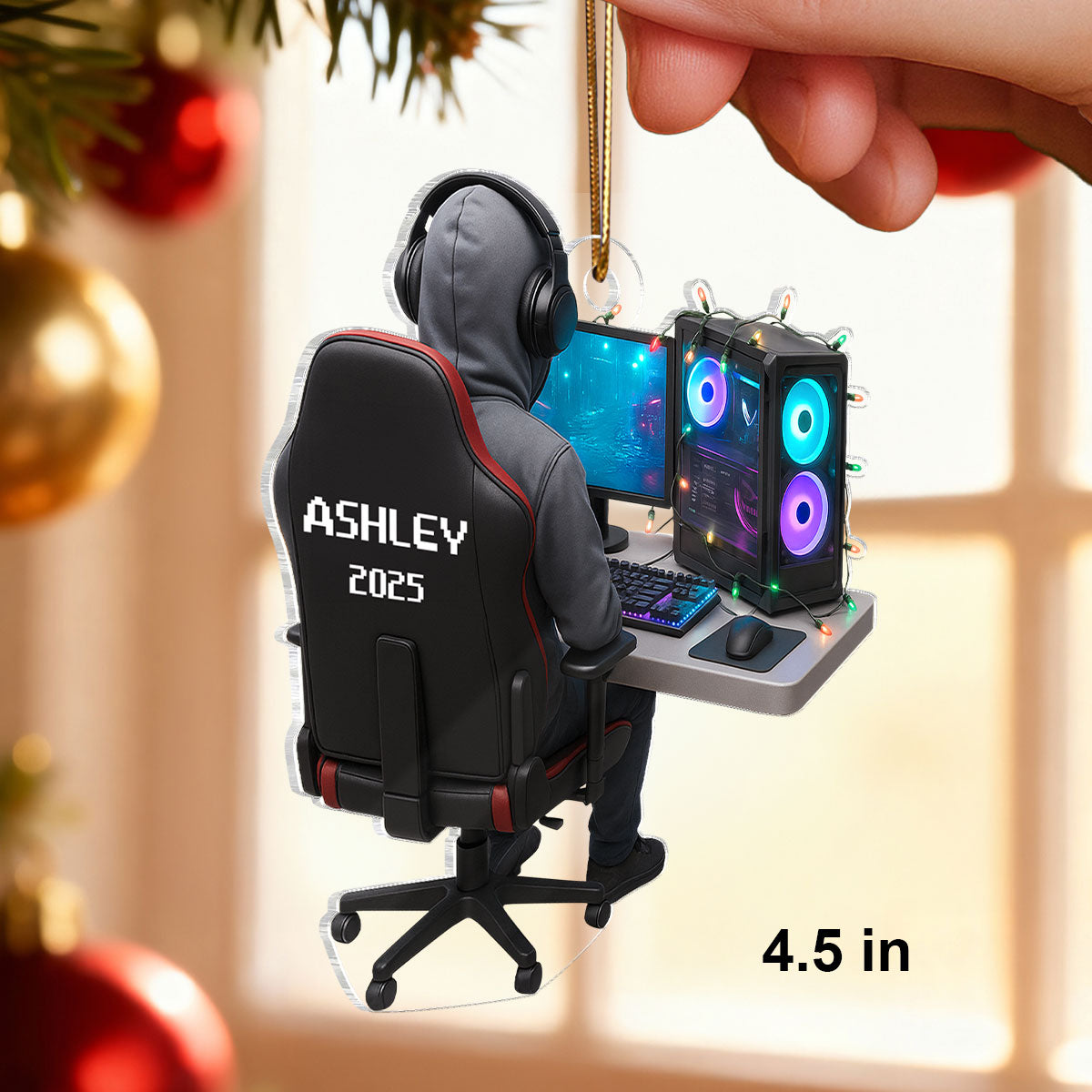 Custom Gamer Name - Personalized Acrylic Ornament - Christmas Gift for Gamers, Teen Boy, Teen Girl