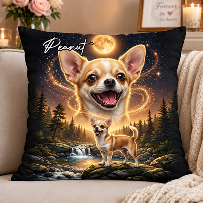 Dog Howling to the Moon - Personalized Pillow - Gift for Dog, Cat Lovers, Pet Memorial Gift