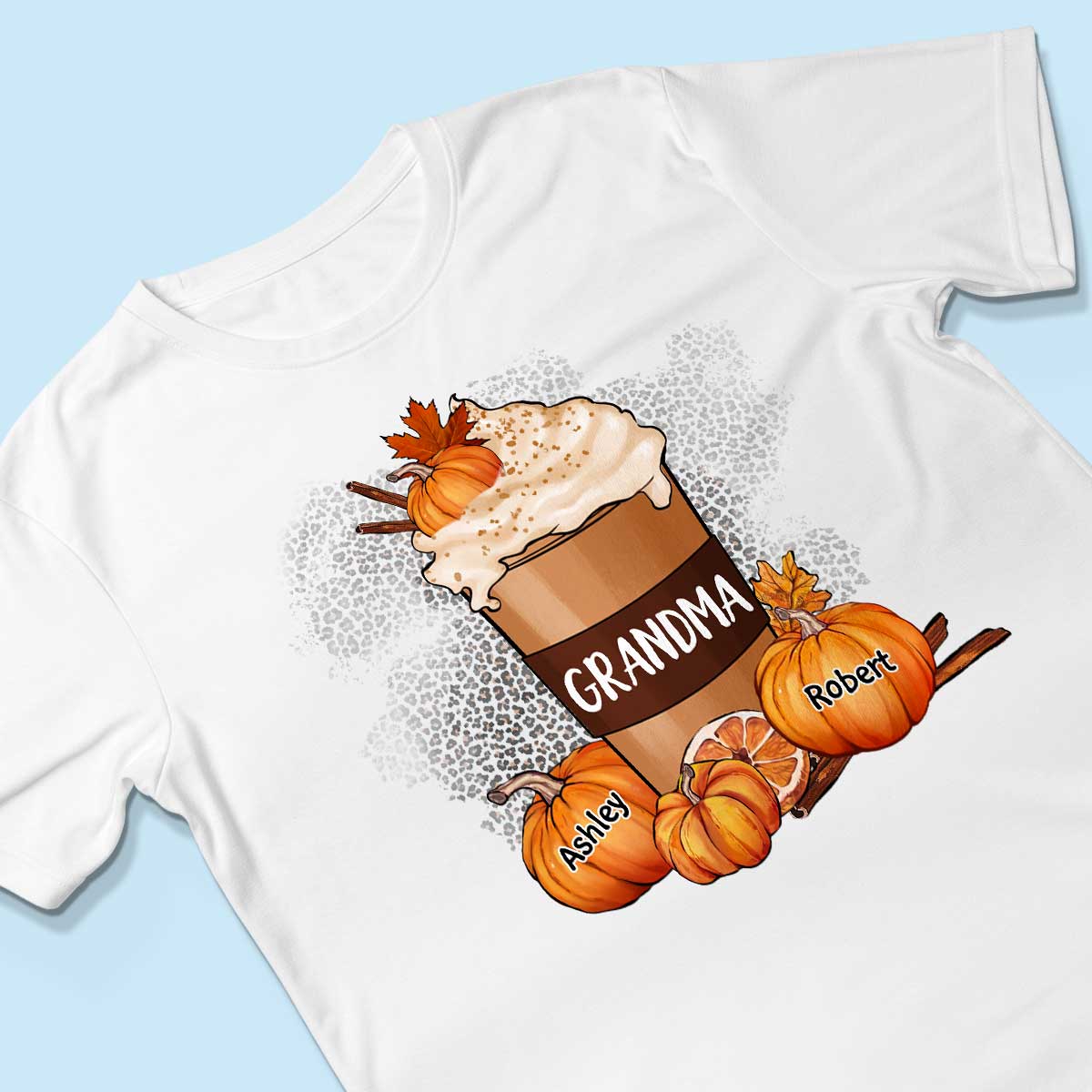 Grandma Mom Pumpkin Spice Latte Personalized Shirt