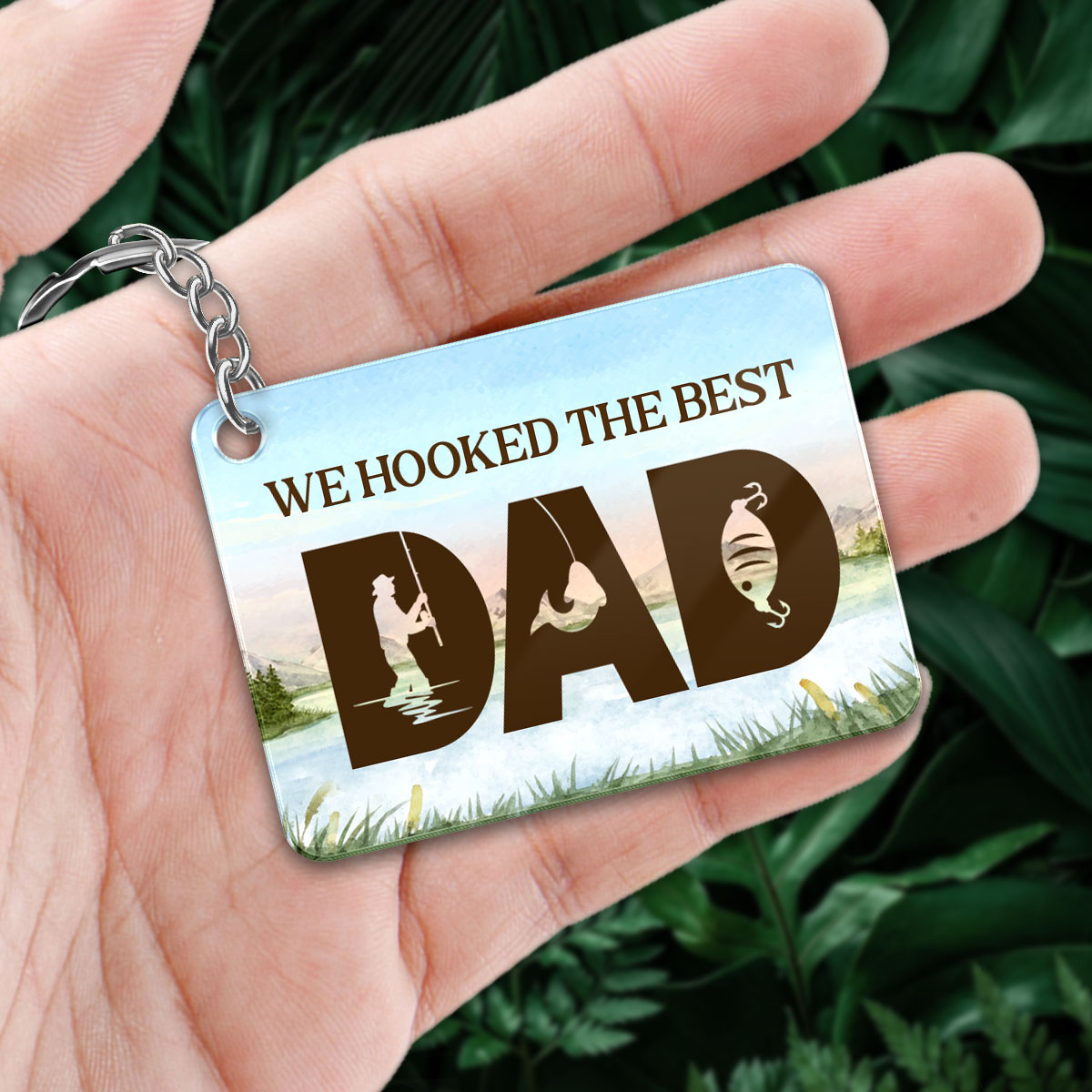 Fishing Dad Grandpa Walking Man And Kids Personalized Acrylic Keychain