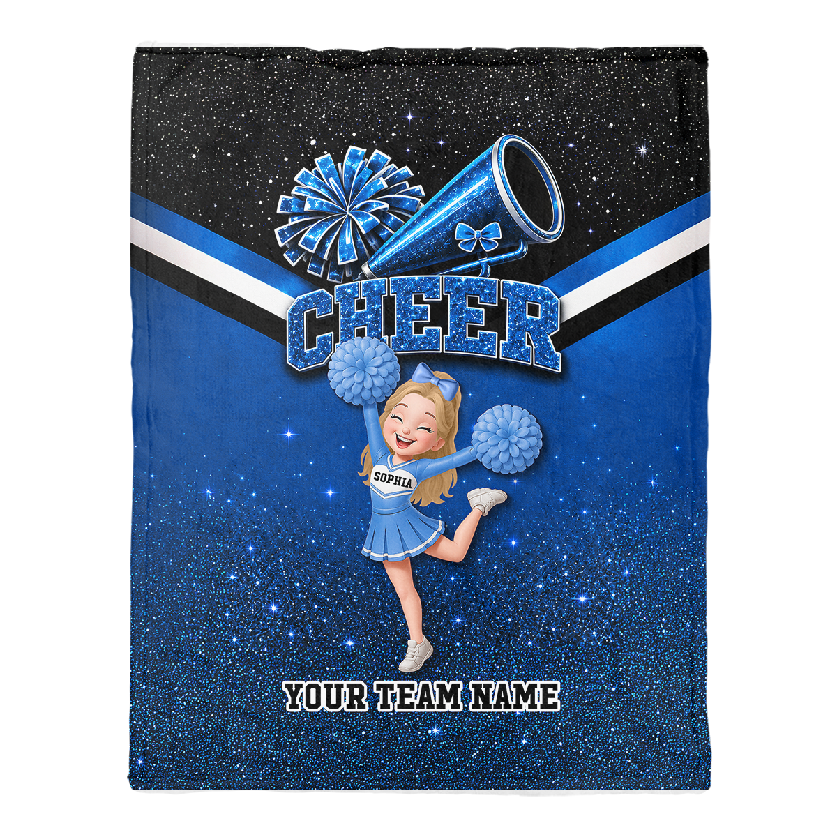 Proud Cheerleader Custom Name And Team Name - Personalized Fleece Blanket - Christmas Gift For Cheerleaders, Daughter, Granddaughter